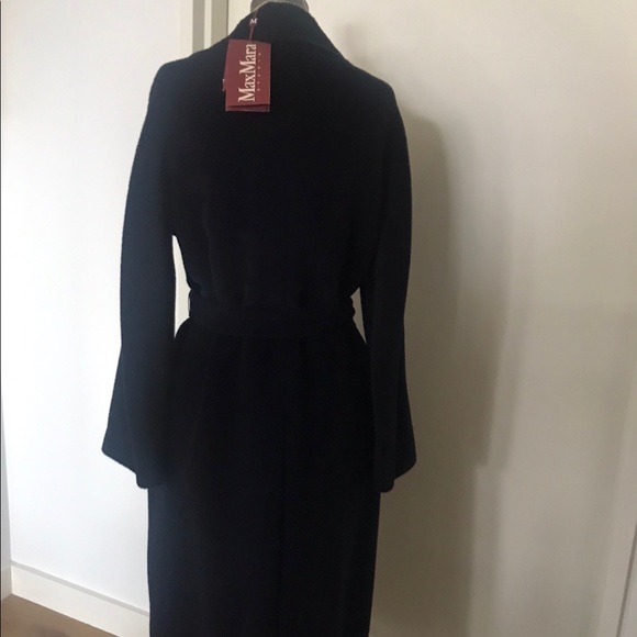 Max Mara Studio Alpaca Blue Navy Wrap Belted Coat, size 42 - Picture 13 of 15